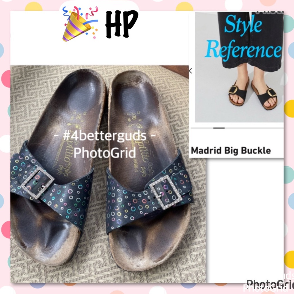 Birkenstock Papillio Madrid Iridescent Rhinestone RARE 42 L 11-12 M 9 270 Sandal